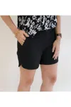 Jade Side-round Shorts In Black In Black