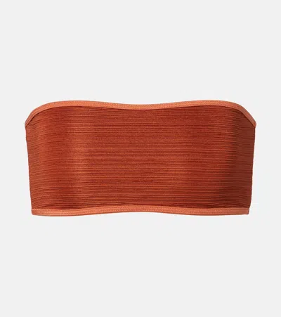Jade Swim All Around Bandeau Bikini Top In Brown