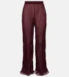 Jade Swim Amaya Sheer Wide-leg Pants In Red