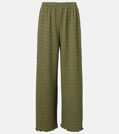 Jade Swim Amaya Sheer Wide-leg Pants In Green
