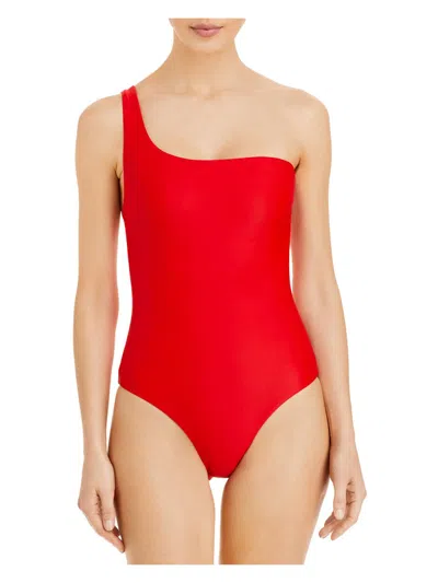 Jade Swim Apex Womens Asymmetric Lined One-piece Swimsuit In Red