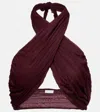 Jade Swim Aylin Halterneck Wrap Top In Burgundy