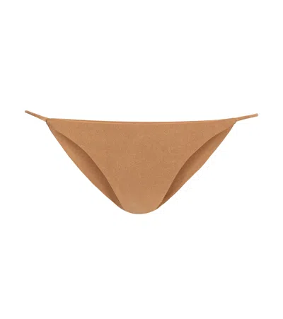Jade Swim Bare Minimum Bikini Bottoms In Gold