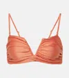 Jade Swim Calla Bandeau Bikini Top In Red