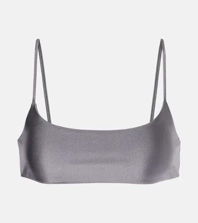 Jade Swim Calla Ruched Bikini Top In Blue