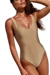Jade Swim Contour One Piece In Sandstone In Silver