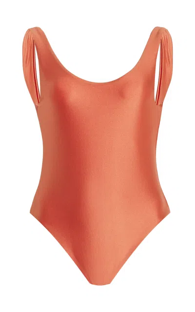Jade Swim Contour One-piece Swimsuit In Orange