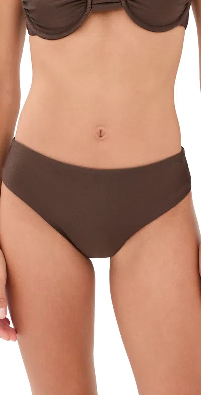 Jade Swim Daya Bikini Bottoms Mocha Sheen In Brown