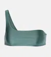Jade Swim Eliza One-shoulder Bikini Top In Green