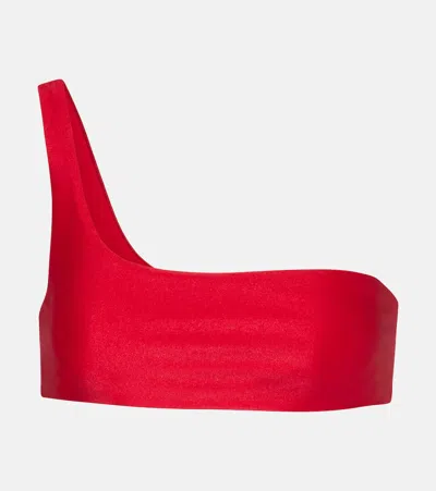 Jade Swim Eliza One-shoulder Bikini Top In Red