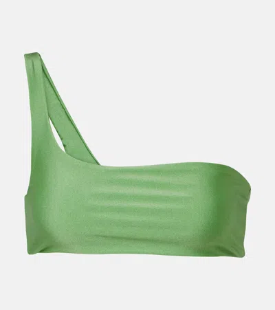 Jade Swim Eliza One-shoulder Bikini Top In Green