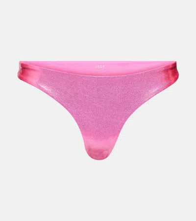 Jade Swim Expose Bikini Bottom In Neon Pink