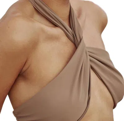 Jade Swim Helix Top In Nude In Brown