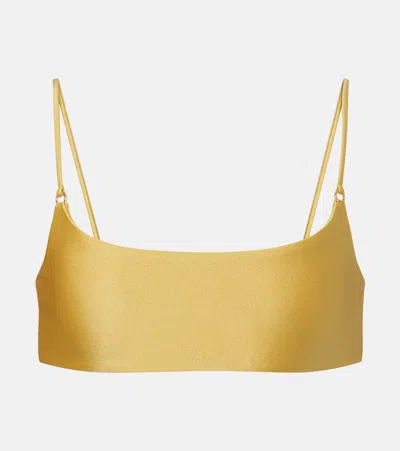 Jade Swim Hinge Bikini Top In Yellow
