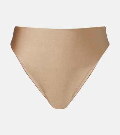 Jade Swim Incline High-rise Bikini Bottoms In Brown