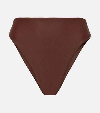 Jade Swim Incline High-rise Bikini Bottoms In Brown