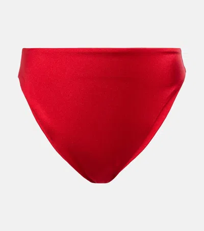 Jade Swim Incline High-rise Bikini Bottoms In Crimson