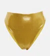 Jade Swim Incline High-rise Bikini Bottoms In Golden