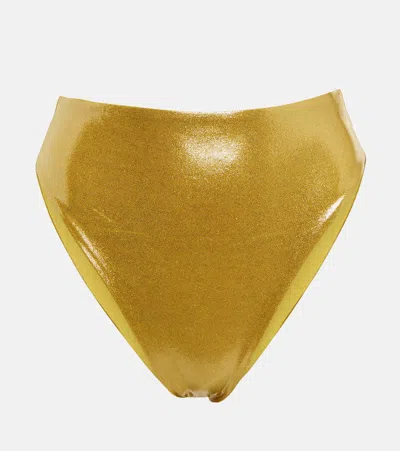 Jade Swim Incline High-rise Bikini Bottoms In Golden