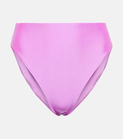 Jade Swim Incline High-rise Bikini Bottoms In Lilac Sheen
