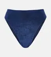 Jade Swim Incline High-rise Bikini Bottoms In Navy