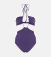 Jade Swim Incline High-rise Bikini Bottoms In Plum