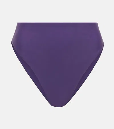Jade Swim Incline High-rise Bikini Bottoms In Plum