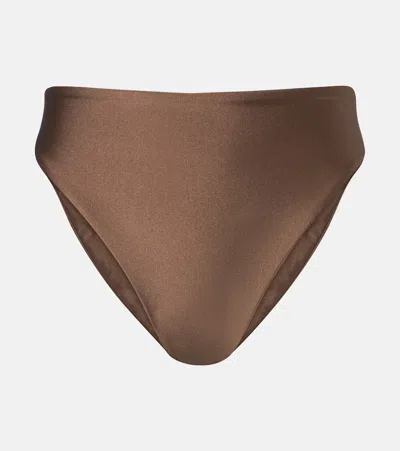 Jade Swim Incline High-rise Bikini Bottoms In Brown