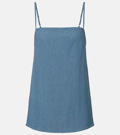 Jade Swim Iris Seersucker Top In Blue