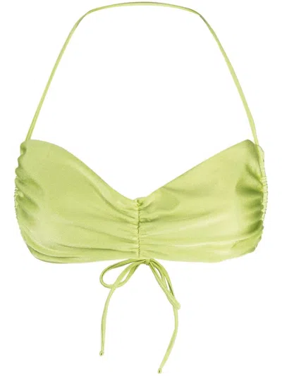 Jade Swim Isla Ruched Bikini Top In Green