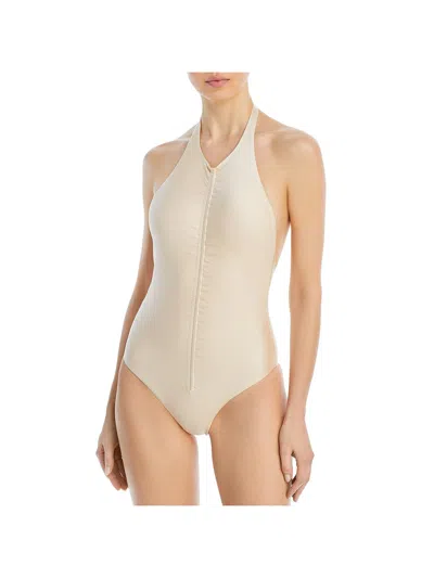 Jade Swim Kenna One Piece Womens Solid Nylon One-piece Swimsuit In Beige