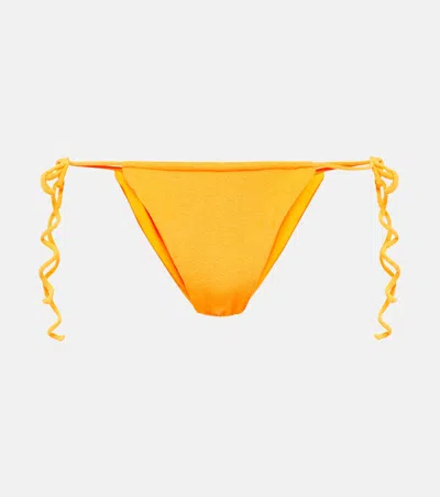 Jade Swim Lana Terry Bikini Bottoms In Saffron Terry
