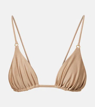 Jade Swim Lido Triangle Bikini Top In Nude
