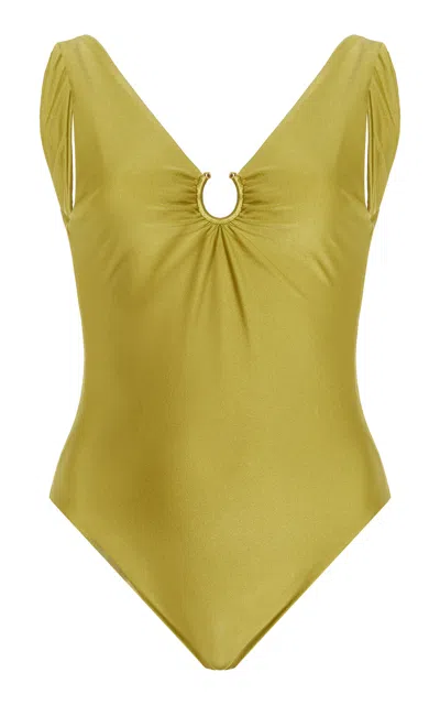 Jade Swim Mara Ring-gathered One-piece Swimsuit In Green