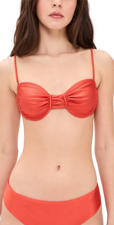 Jade Swim Mia Bikini Top Persimmon Sheen