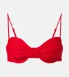 Jade Swim Mia Ruched Bikini Top In Red
