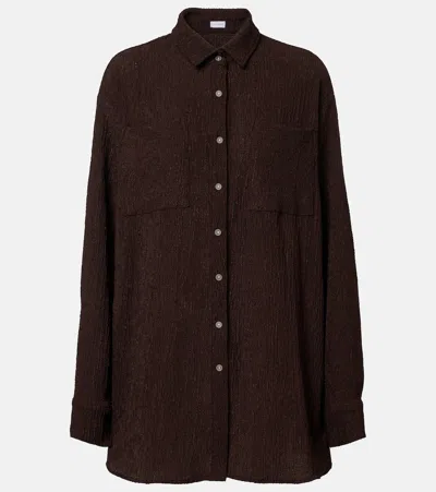 Jade Swim Mika Seersucker Shirt In Brown