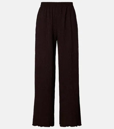 Jade Swim Mika Seersucker Wide-leg Pants In Brown