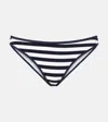 Jade Swim Most Wanted Striped Bikini Bottoms In Blue