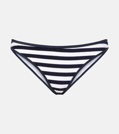 Jade Swim Most Wanted Striped Bikini Bottoms In Blue