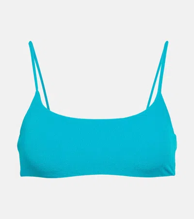 Jade Swim Muse Bikini Top In Teal Terry