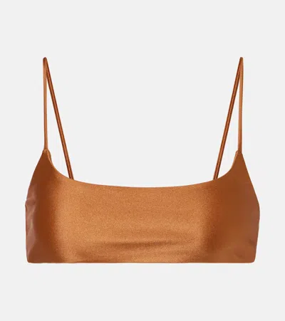 Jade Swim Muse Scoop Bikini Top In Brown
