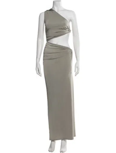 Pre-owned Jade Swim One-shoulder Long Dress In Green