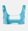 Jade Swim Rounded Edges Bikini Top In Hawaii