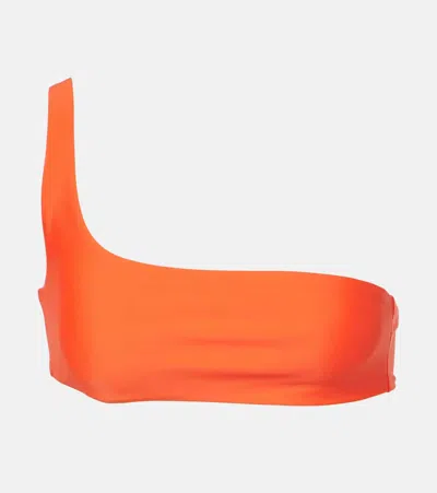 Jade Swim Rounded Edges Bikini Top In Orange