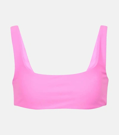 Jade Swim Rounded Edges Bikini Top In Pink