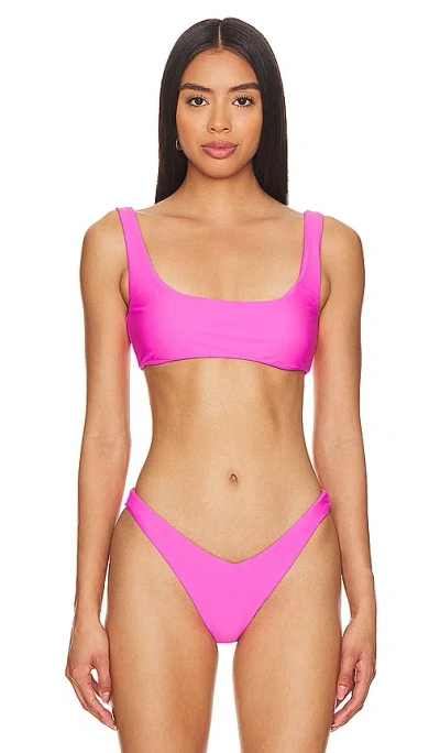 Jade Swim Rounded Edges Top In Pink