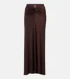 Jade Swim Skyla Ruched Maxi Skirt In Brown