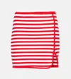Jade Swim Striped Miniskirt In Red