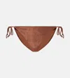 Jade Swim Ties Terry Bikini Bottoms In Braun